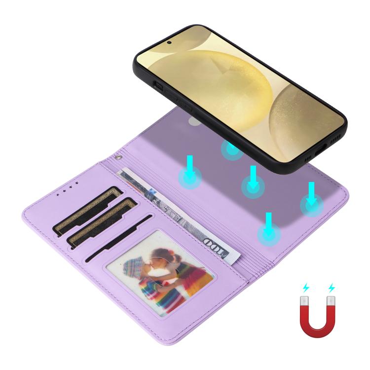 For Samsung Galaxy S25 5G BETOPNICE BN-005 2 in 1 Detachable Imitate Genuine Leather Phone Case(Light Purple) - Galaxy S25 5G Cases by BETOPNICE | Online Shopping UK | buy2fix
