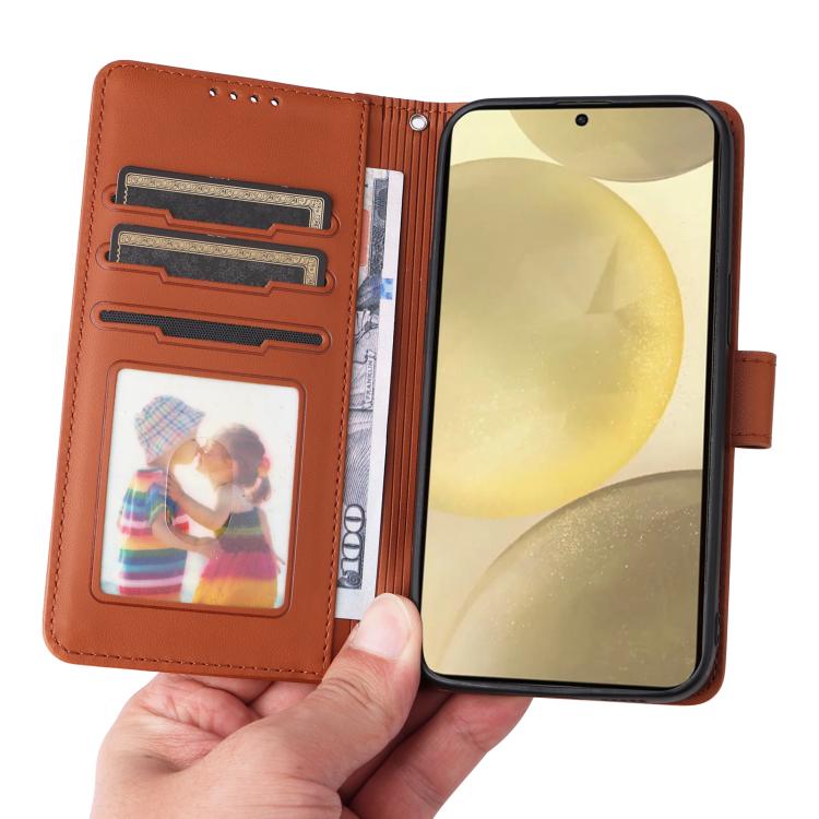 For Samsung Galaxy S25 5G BETOPNICE BN-005 2 in 1 Detachable Imitate Genuine Leather Phone Case(Brown) - Galaxy S25 5G Cases by BETOPNICE | Online Shopping UK | buy2fix
