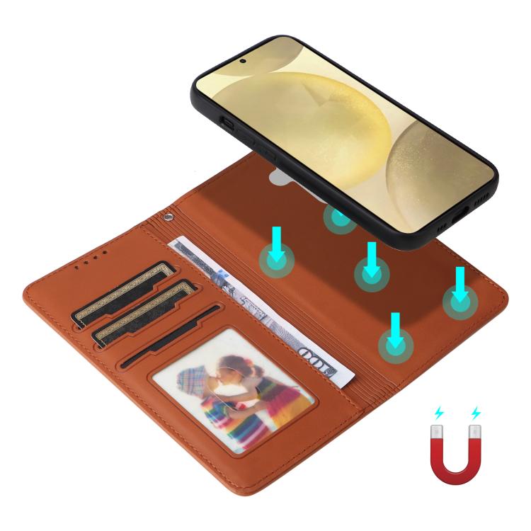 For Samsung Galaxy S25 5G BETOPNICE BN-005 2 in 1 Detachable Imitate Genuine Leather Phone Case(Brown) - Galaxy S25 5G Cases by BETOPNICE | Online Shopping UK | buy2fix