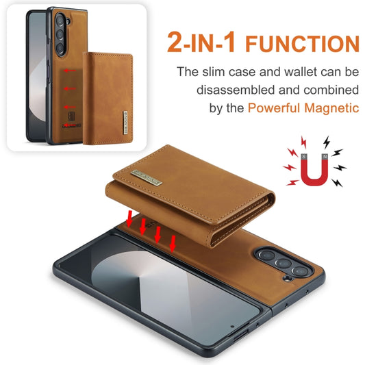 For Samsung Galaxy Z Fold6 DG.MING M1 Series 3-Fold Multi Card Wallet + Magnetic Phone Case(Brown) by DG.MING