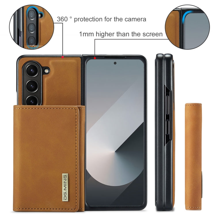 For Samsung Galaxy Z Fold6 DG.MING M1 Series 3-Fold Multi Card Wallet + Magnetic Phone Case(Brown) - Galaxy Z Fold6 5G Cases by DG.MING | Online Shopping UK | buy2fix