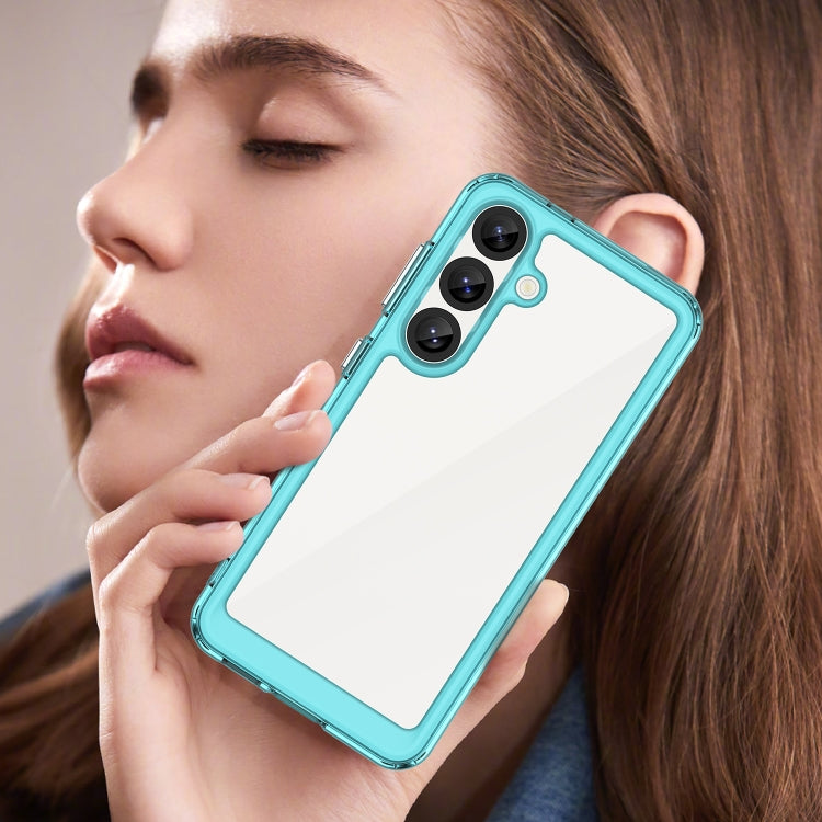 For Samsung Galaxy S25 5G Colorful Series Acrylic Hybrid TPU Phone Case(Transparent Blue) by buy2fix