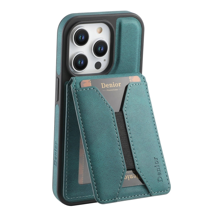 For iPhone 14 / 13 Denior D17 Skin Feel MagSafe Detachable Card Slot Phone Case(Blue) by Denior