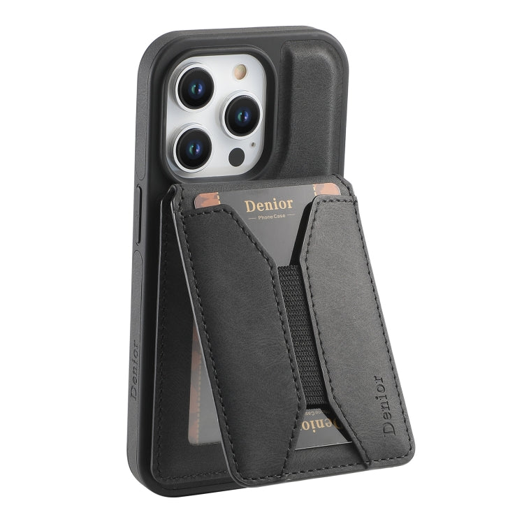 For iPhone 13 Pro Denior D17 Skin Feel MagSafe Detachable Card Slot Phone Case(Black) by Denior