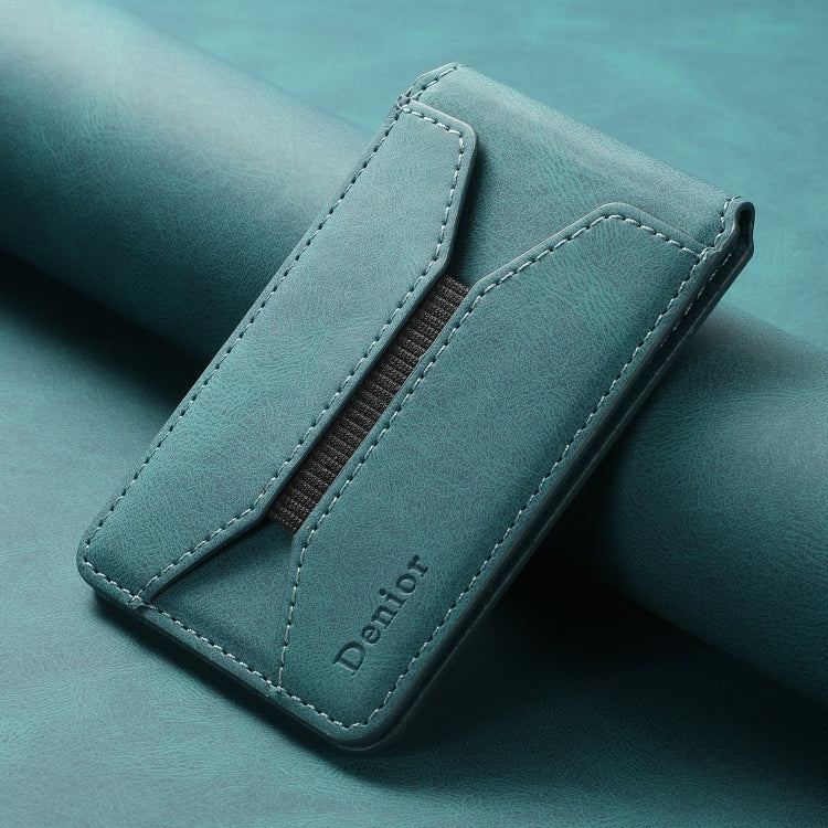Denior V11 VV MagSafe Magnetic Phone PU Card Sleeve(Blue) - Adhesive Card Holders by Denior | Online Shopping UK | buy2fix