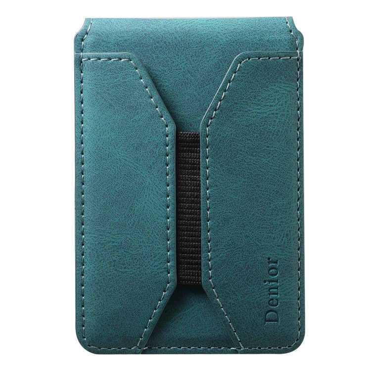 Denior V11 VV MagSafe Magnetic Phone PU Card Sleeve(Blue) - Adhesive Card Holders by Denior | Online Shopping UK | buy2fix