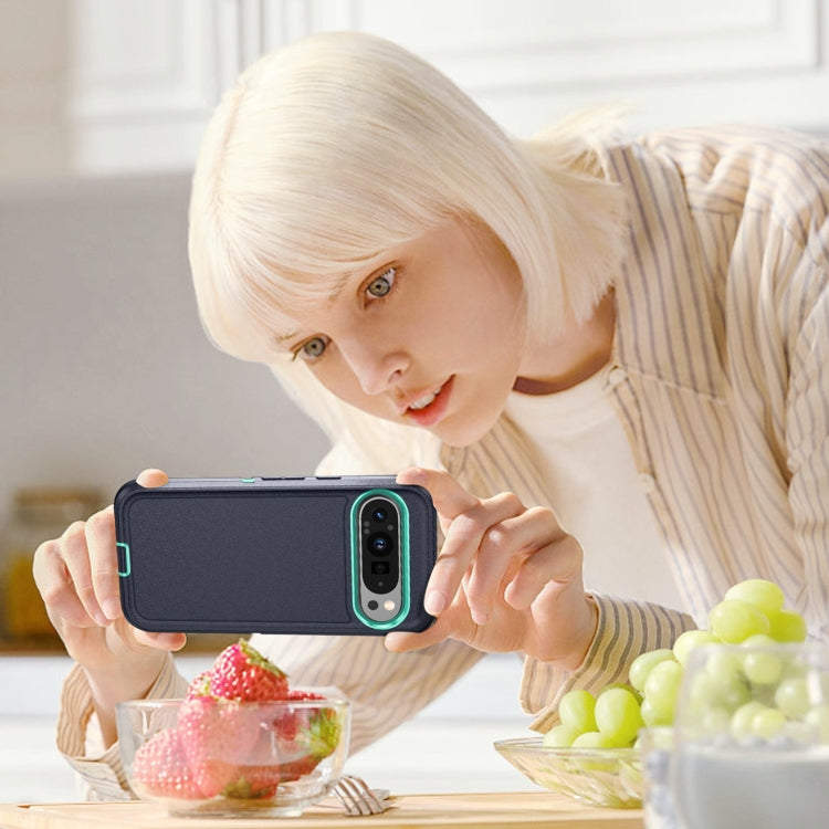 For Google Pixel 9 Pro Life Waterproof Rugged PC + Silicone Phone Case(Dark Blue + Light Blue) by buy2fix