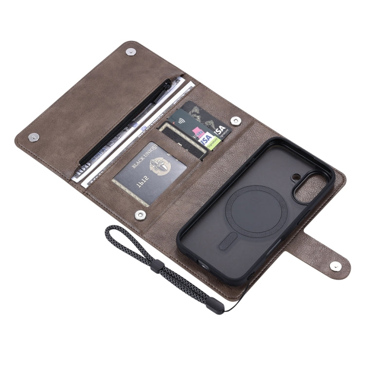 For iPhone 16 Plus ViLi GVS Series MagSafe Magnetic RFID Leather Phone Case(Coffee) - iPhone 16 Plus Cases by ViLi | Online Shopping UK | buy2fix