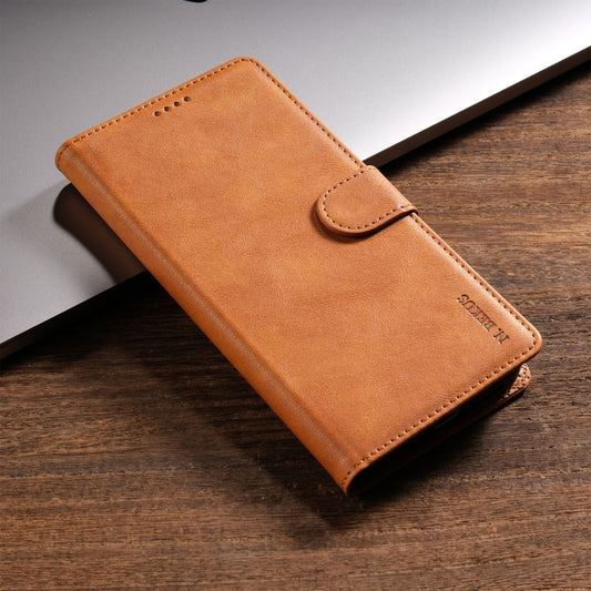 For iPhone 11 N.BEKUS CSJ-P1 Solid Color Leather Phone Case(Brown) - More iPhone Cases by N.BEKUS | Online Shopping UK | buy2fix