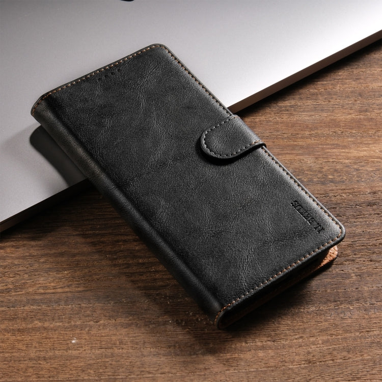 For iPhone 14 / 13 N.BEKUS CSJ-P1 Solid Color Leather Phone Case(Black) - iPhone 14 Cases by N.BEKUS | Online Shopping UK | buy2fix