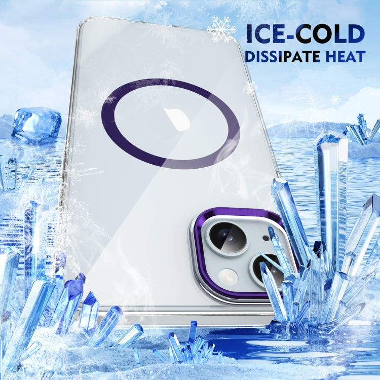 For iPhone 14 Ice Feel HD Transparent MagSafe PC Full Coverage Phone Case(Purple) by buy2fix