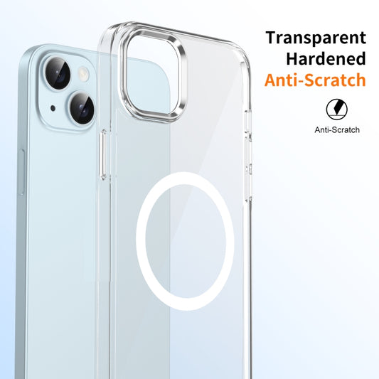 For iPhone 15 Ice Feel HD Transparent MagSafe PC Full Coverage Phone Case(White) by buy2fix