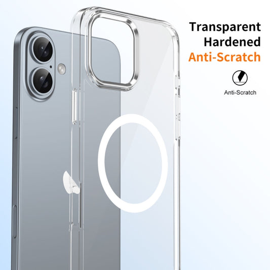 For iPhone 16 Plus Ice Feel HD Transparent MagSafe PC Full Coverage Phone Case(White) by buy2fix