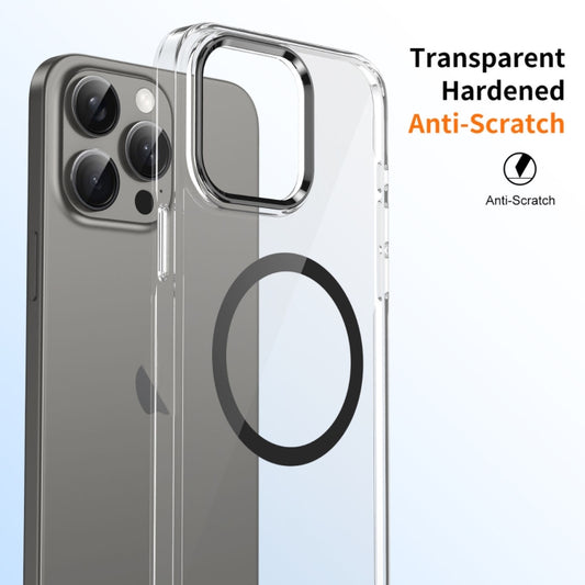 For iPhone 16 Pro Ice Feel HD Transparent MagSafe PC Full Coverage Phone Case(Black) by buy2fix