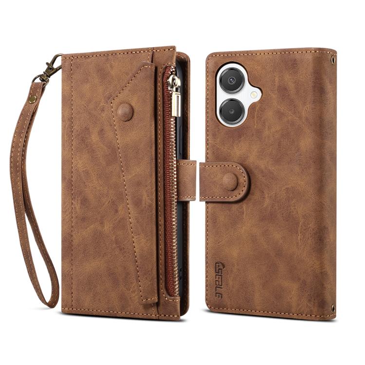 For Samsung Galaxy A06 5G ESEBLE Retro Frosted RFID Flip Leather Phone Case(Brown) - Galaxy Phone Cases by ESEBLE | Online Shopping UK | buy2fix
