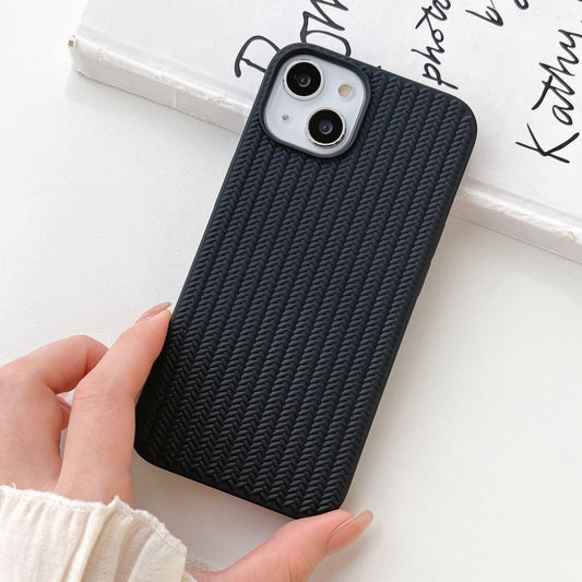 For iPhone 16 Weave Texture TPU Phone Case(Black) by buy2fix