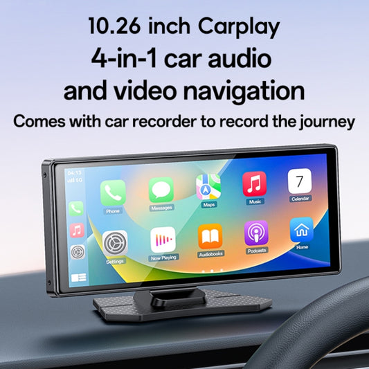 Yesido KM19 10.26 inch Center Console CarPlay Portable Car Video Navigation with Driving Recorder(Black) by Yesido