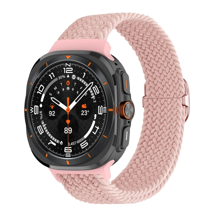 For Samsung Galaxy Watch Ultra 47mm / Ultra 2025 Slide Buckle Nylon Braided Watch Band(Pink Sand) - Watch Bands by buy2fix | Online Shopping UK | buy2fix