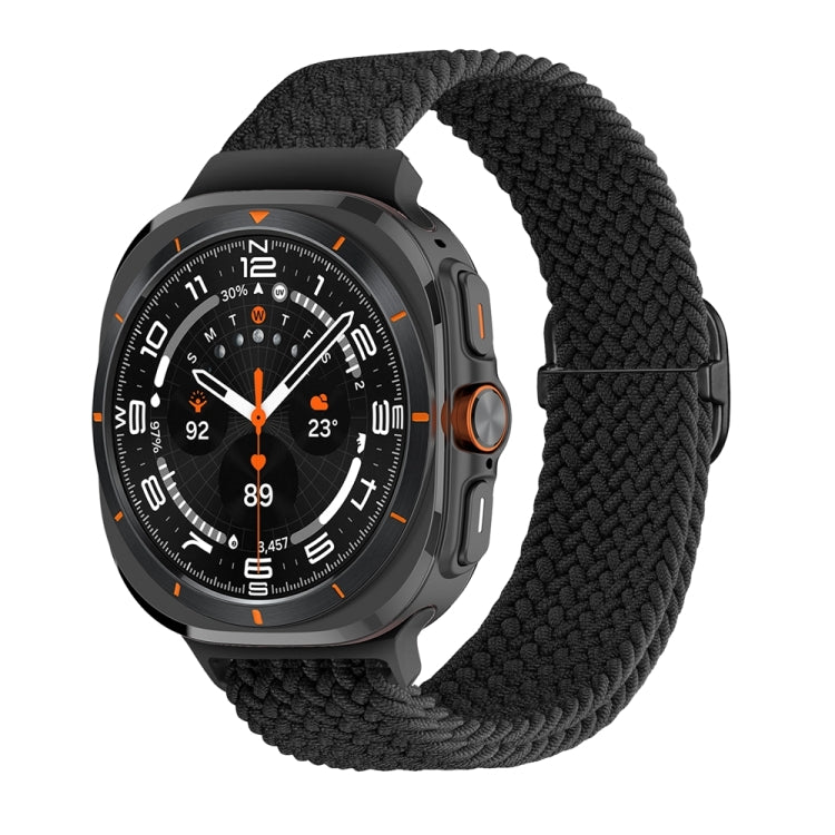 For Samsung Galaxy Watch Ultra 47mm / Ultra 2025 Slide Buckle Nylon Braided Watch Band(Black) - Watch Bands by buy2fix | Online Shopping UK | buy2fix