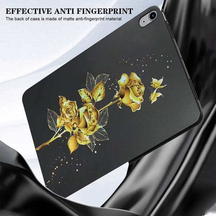 For iPad Air 13 2025 / 2024 Color Painting Pattern Smart Tablet TPU Case(Golden Rose) - iPad Air 13 2025 / 2024 Cases by buy2fix | Online Shopping UK | buy2fix
