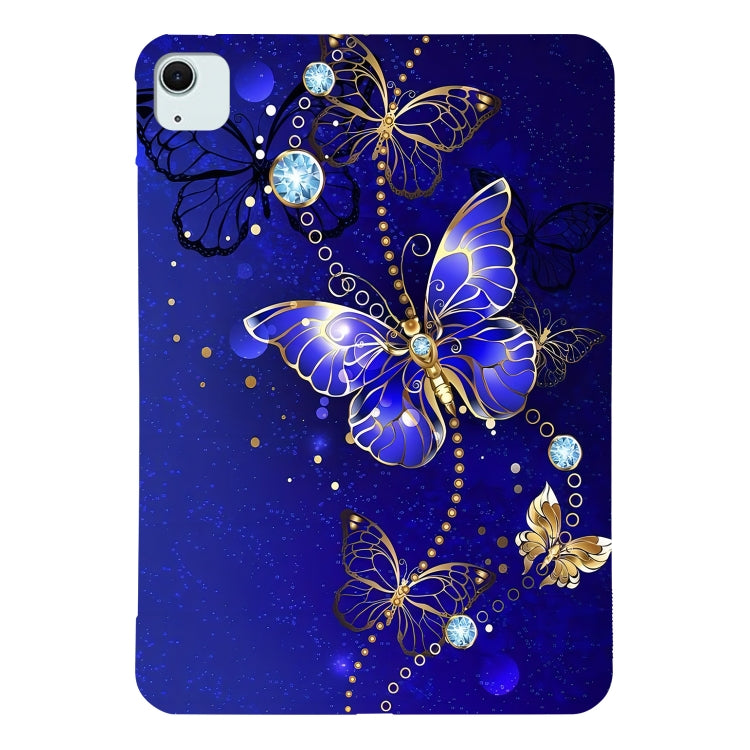 For iPad Air 13 2025 / 2024 Color Painting Pattern Smart Tablet TPU Case(Blue Butterfly) - iPad Air 13 2025 / 2024 Cases by buy2fix | Online Shopping UK | buy2fix
