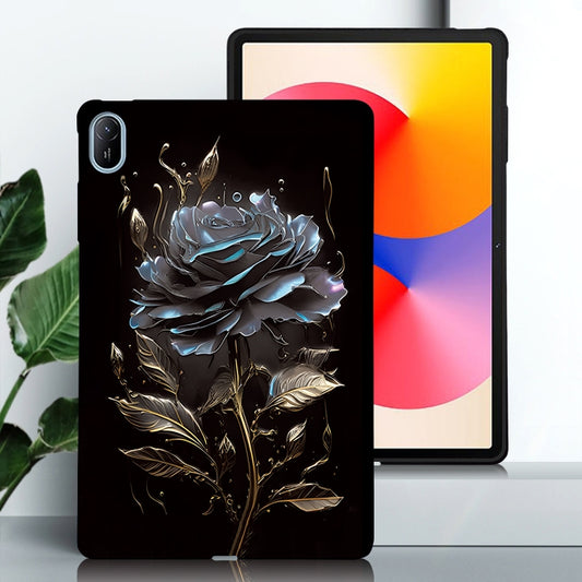 For Huawei MatePad SE 11 2024 Color Painting Pattern Smart Tablet TPU Case(Black Rose) by buy2fix