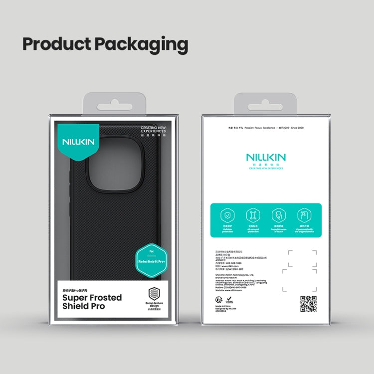 For Redmi Note 14 Pro+ 5G NILLKIN Frosted Shield Pro PC + TPU Phone Case(Black) by NILLKIN