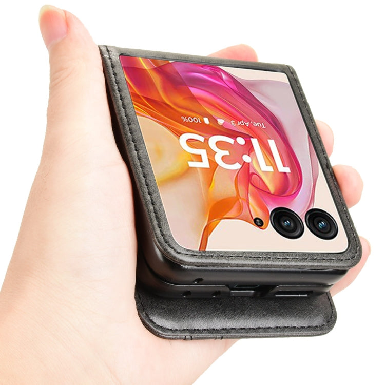For Motorola Razr 50 Ultra Skin Feel Card Slot Leather Phone Case(Black) by buy2fix