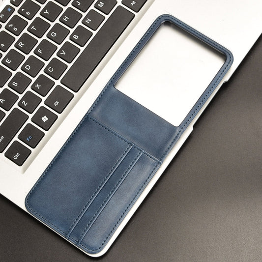For Motorola Razr 50 Ultra Skin Feel Card Slot Leather Phone Case(Blue) - Motorola Cases by buy2fix | Online Shopping UK | buy2fix