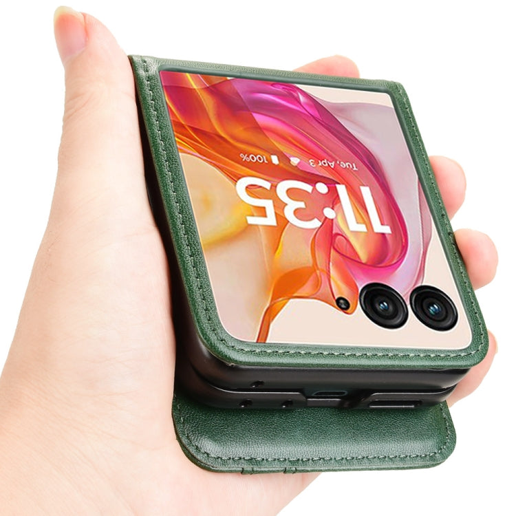 For Motorola Razr 50 Ultra Skin Feel Card Slot Leather Phone Case(Green) by buy2fix