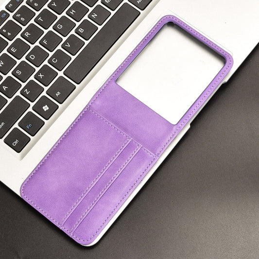 For Motorola Razr 50 Ultra Skin Feel Card Slot Leather Phone Case(Purple) by buy2fix