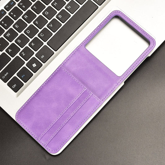 For Motorola Razr 50 Skin Feel Card Slot Leather Phone Case(Purple) by buy2fix