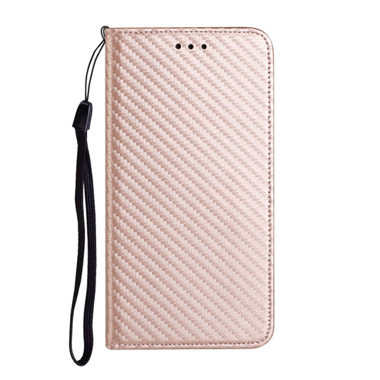 For iPhone 16 Pro Max Carbon Fiber Texture Magnetic Flip Leather Phone Case(Rose Gold) by buy2fix