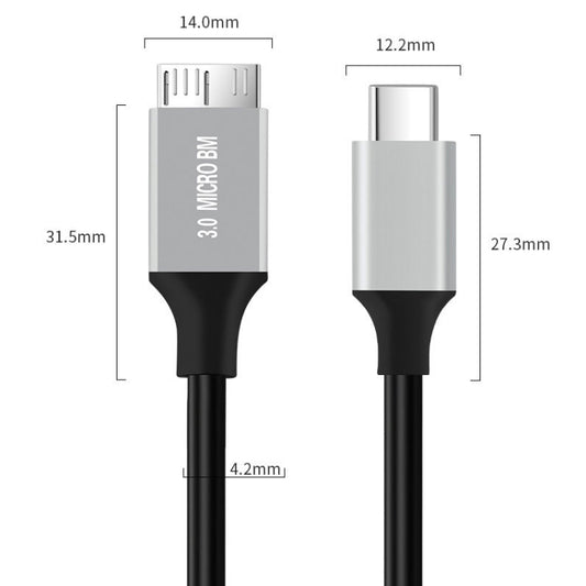 USB-C / Type-C 3.0 to Micro B Mobile Hard Disk Adapter Cable, Length:0.3m by buy2fix