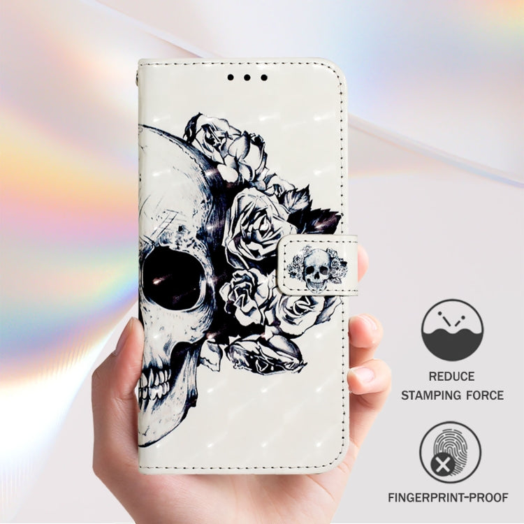For Redmi K70 Ultra 5G Global 3D Painting Horizontal Flip Leather Phone Case(Skull) by buy2fix