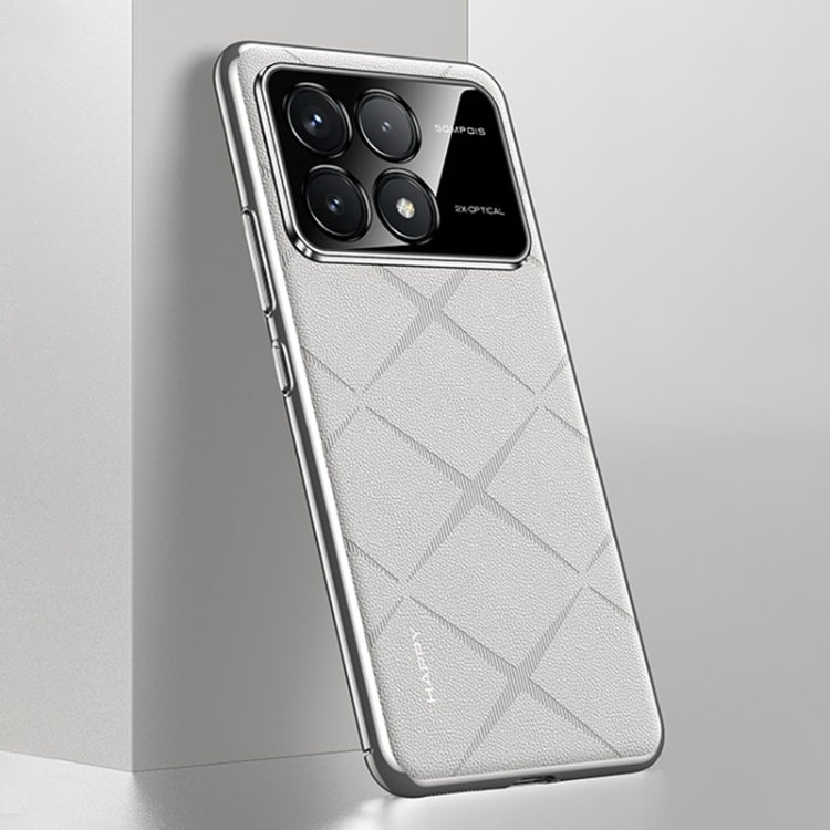For Redmi K70 / K70 Pro Plain Leather PC Phone Case(White) - Xiaomi Cases by buy2fix | Online Shopping UK | buy2fix