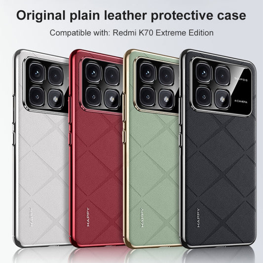 For Redmi K70 Ultra Plain Leather PC Phone Case(Green) by buy2fix