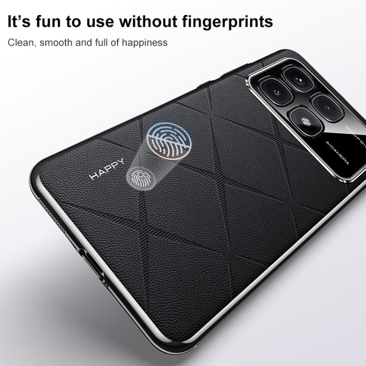 For Redmi K70 / K70 Pro Plain Leather PC Phone Case(Brown) by buy2fix