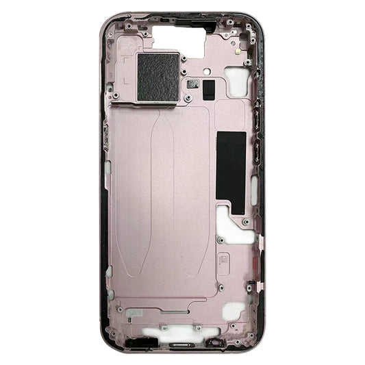 For iPhone 15 Middle Frame Bezel Plate with Side Keys + Card Tray, Version:US Version(Pink) by buy2fix