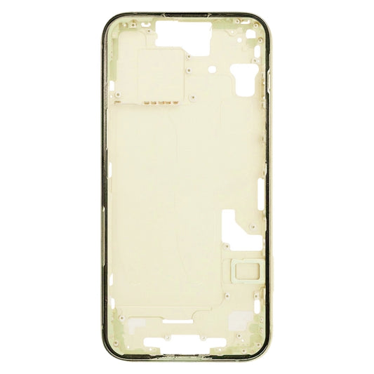 For iPhone 15 Middle Frame Bezel Plate with Side Keys + Card Tray, Version:CE EU Version(Yellow) by buy2fix