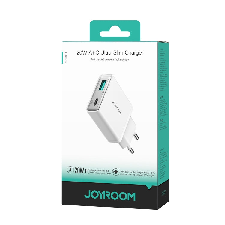 JOYROOM JR-TCF14 20W USB+USB-C / Type-C Fast Charger, Specification:EU Plug(White) by JOYROOM