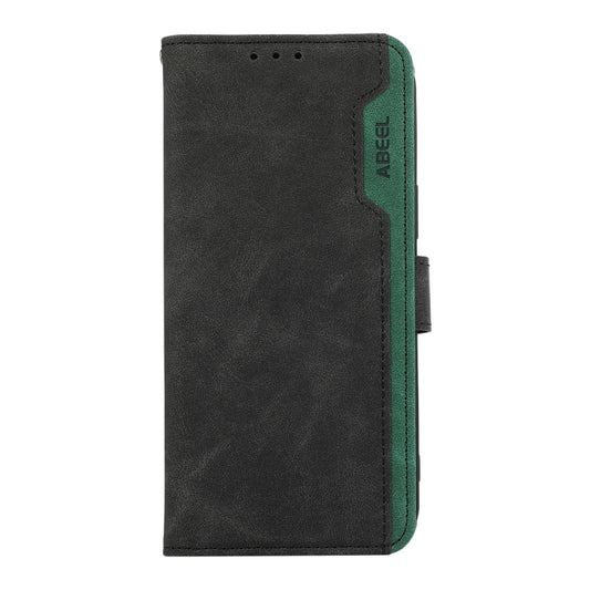 For OnePlus 13 ABEEL Color Block Magnetic RFID Leather Phone Case(Black-Green) by buy2fix