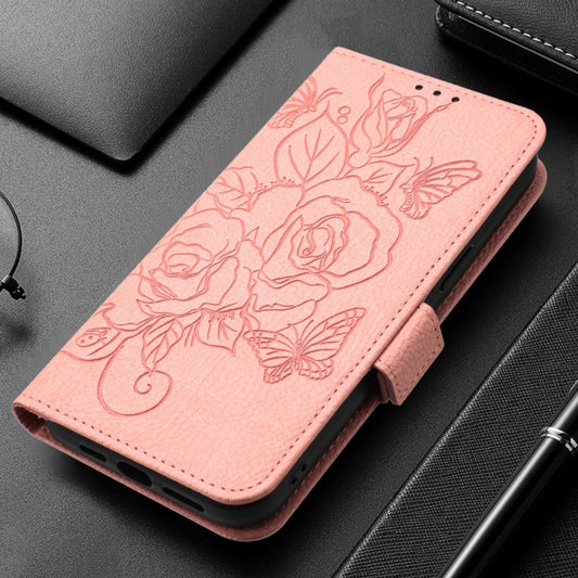 For Nothing CMF Phone 1 Embossed Rose RFID Anti-theft Leather Phone Case(Pink) - Nothing Cases by buy2fix | Online Shopping UK | buy2fix