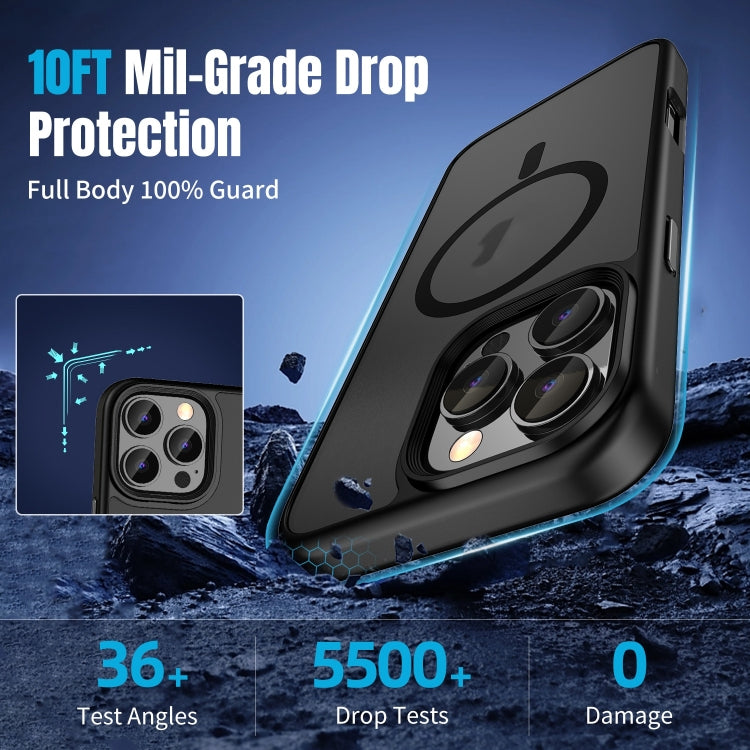 For iPhone 14 Pro Max Skin Feel Frosted MagSafe Magnetic Phone Case(Transparent Black) - iPhone 14 Pro Max Cases by buy2fix | Online Shopping UK | buy2fix