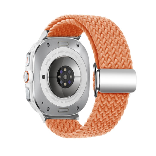 For Samsung Galaxy Watch Ultra 47mm / Ultra 2025 Nylon Loop Magnetic Buckle Watch Band(Orange) by buy2fix