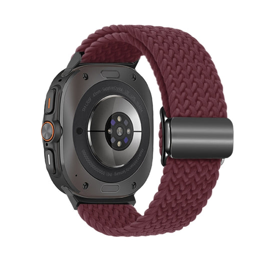 For Samsung Galaxy Watch Ultra 47mm / Ultra 2025 Nylon Loop Magnetic Buckle Watch Band(Wine Red) by buy2fix