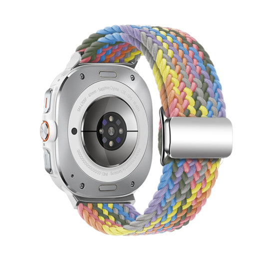 For Samsung Galaxy Watch Ultra 47mm / Ultra 2025 Nylon Loop Magnetic Buckle Watch Band(Heartbeat Purple) by buy2fix