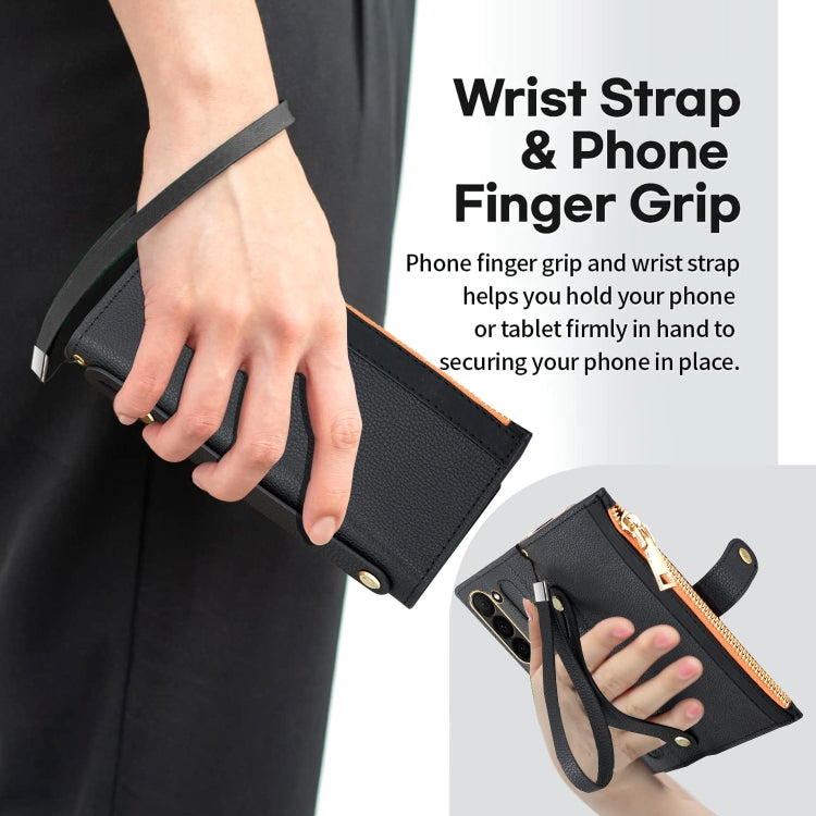For Samsung Galaxy Z Fold6 VIETAO RFID Wallet Leather Phone Case with Wrist Strap(Red) - Galaxy Z Fold6 5G Cases by VIETAO | Online Shopping UK | buy2fix