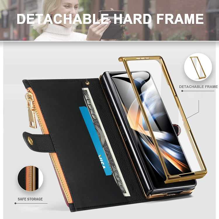 For Samsung Galaxy Z Fold5 VIETAO RFID Wallet Leather Phone Case with Wrist Strap(Green) - Galaxy Z Fold5 Cases by VIETAO | Online Shopping UK | buy2fix