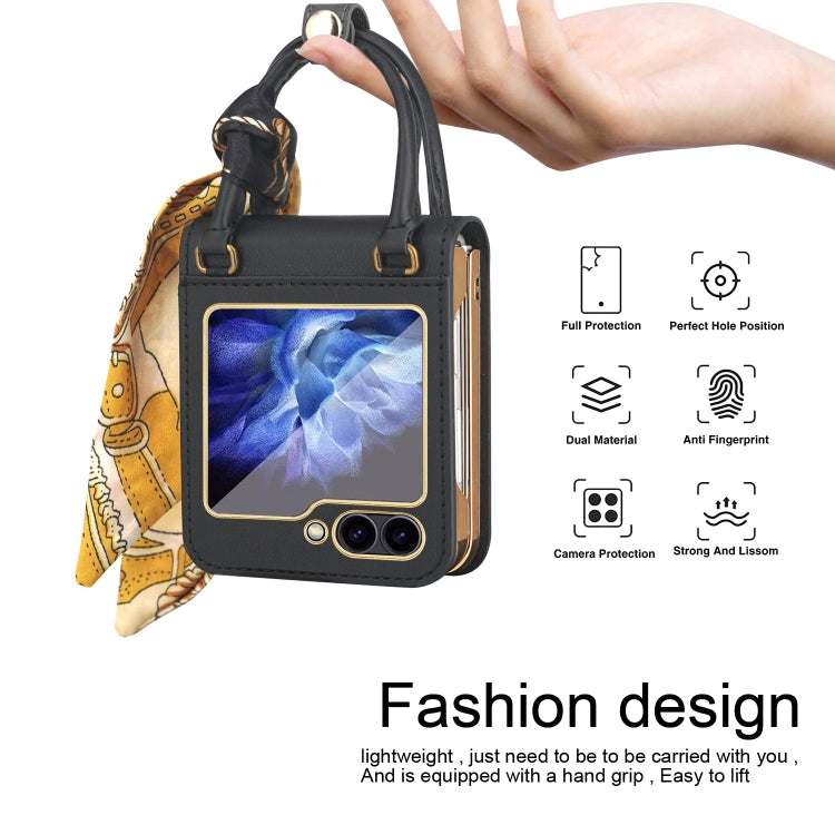 For Samsung Galaxy Z Flip6 Guiya Series Handbag Design Leather Phone Case(Pink) - Galaxy Z Flip6 5G Cases by buy2fix | Online Shopping UK | buy2fix